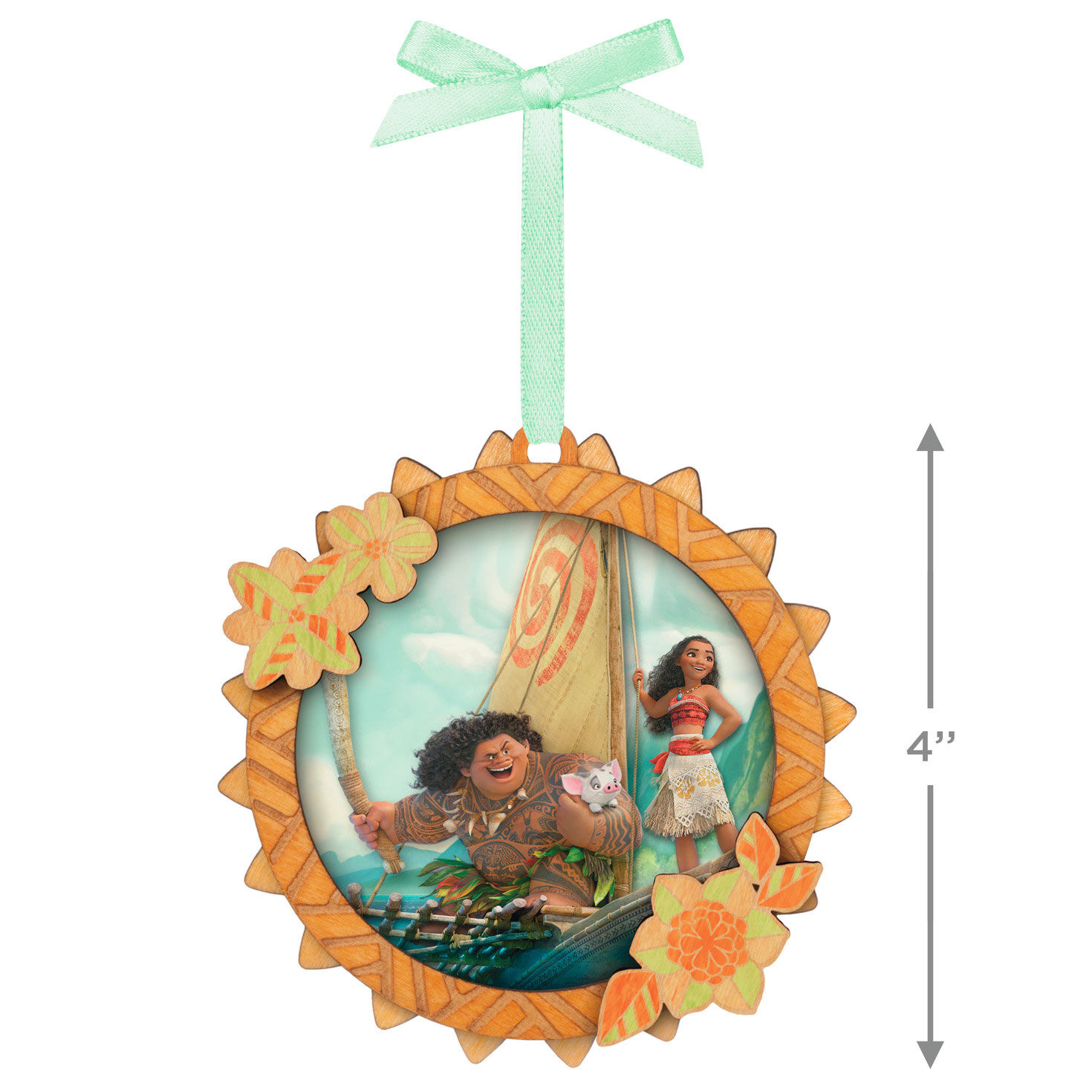Moana Maui on Sailboat Keepsake Ornament measurement image number 3