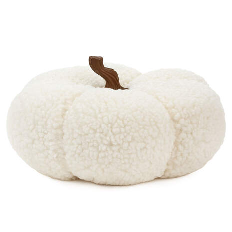 White Plush Fabric Pumpkin Fall Decoration