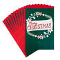 Illustrated Wreath and Banner Christmas Cards, Pack of 10, , large image number 1