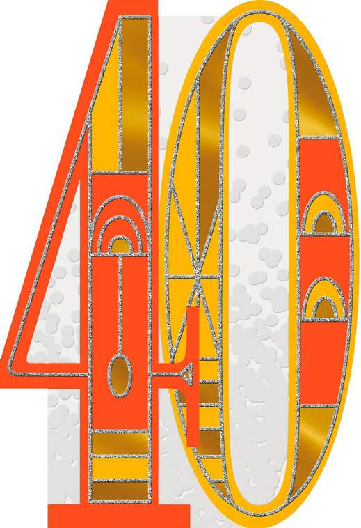 Art Deco 40th Birthday Card, , large image number 1
