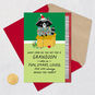 Santa Raccoon in Lights Grandson Christmas Card Card Front with Envelope and Gold Seal image number 5