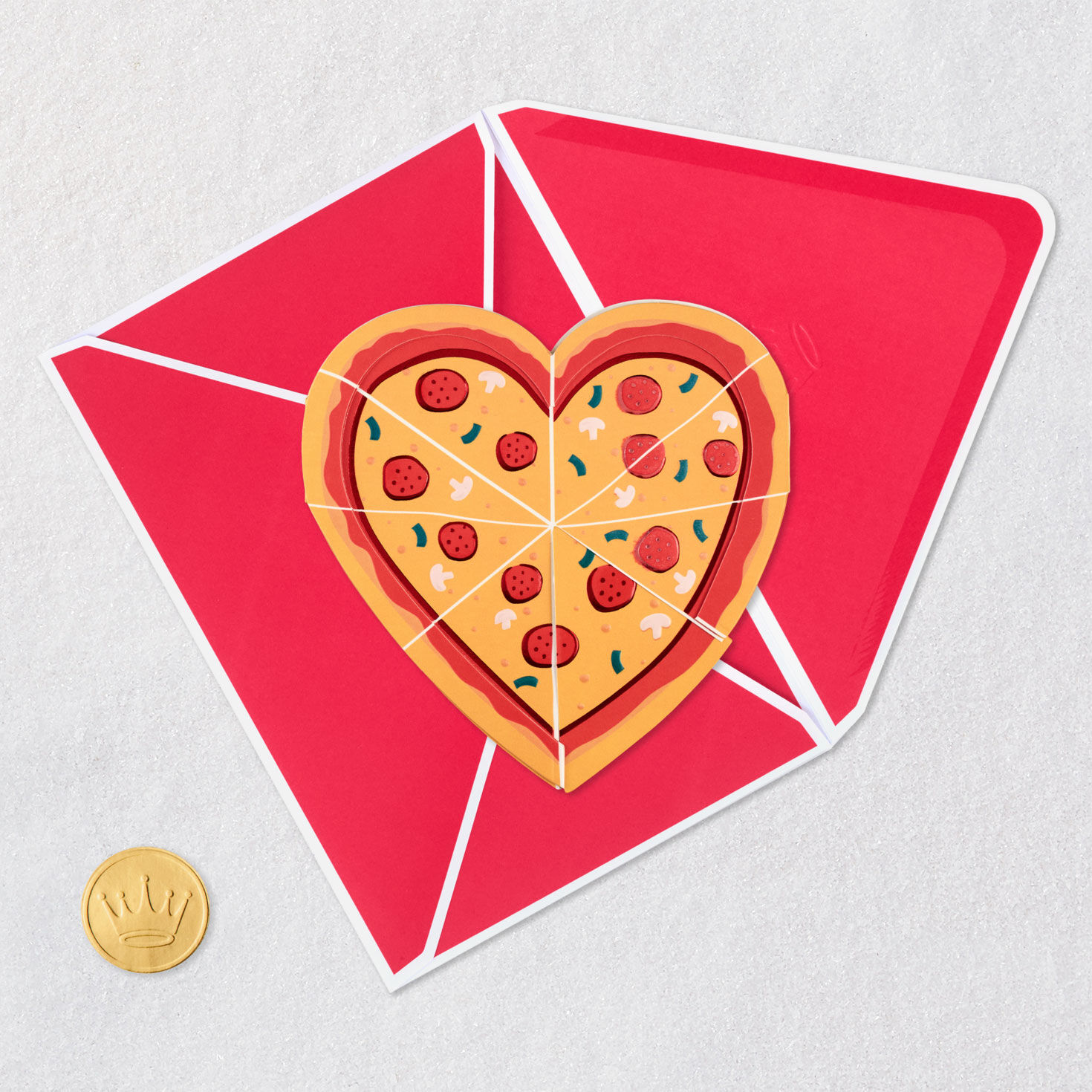 Pizza My Heart Funny Paper Craft Valentine's Day Card With Mini Card for only USD 5.99 | Hallmark