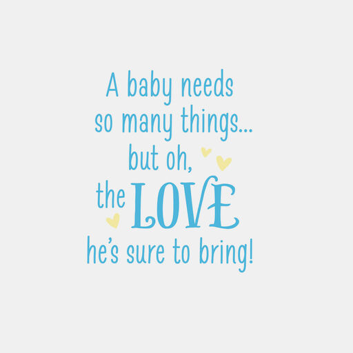 Love and Cute Baby Things Baby Boy Shower Card, 
