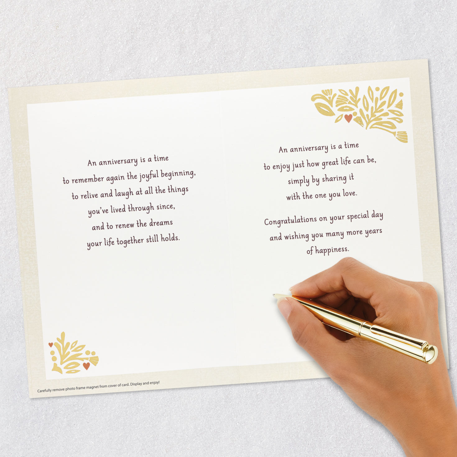 Wooden Heart Photo Frame Magnet Anniversary Card Signing card image number 8