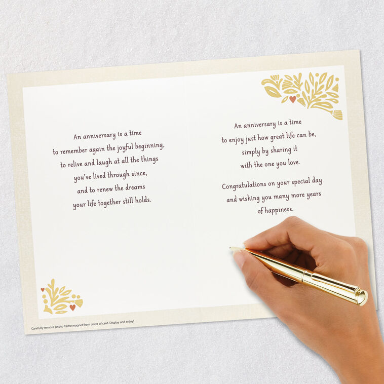 Wooden Heart Photo Frame Magnet Anniversary Card Signing card image number 8