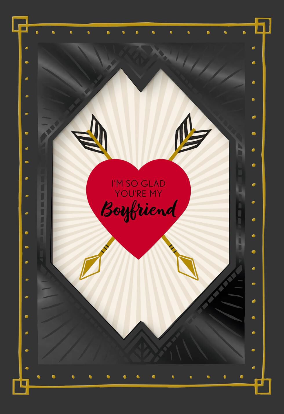 Handsome Black Valentine's Day Card for Boyfriend