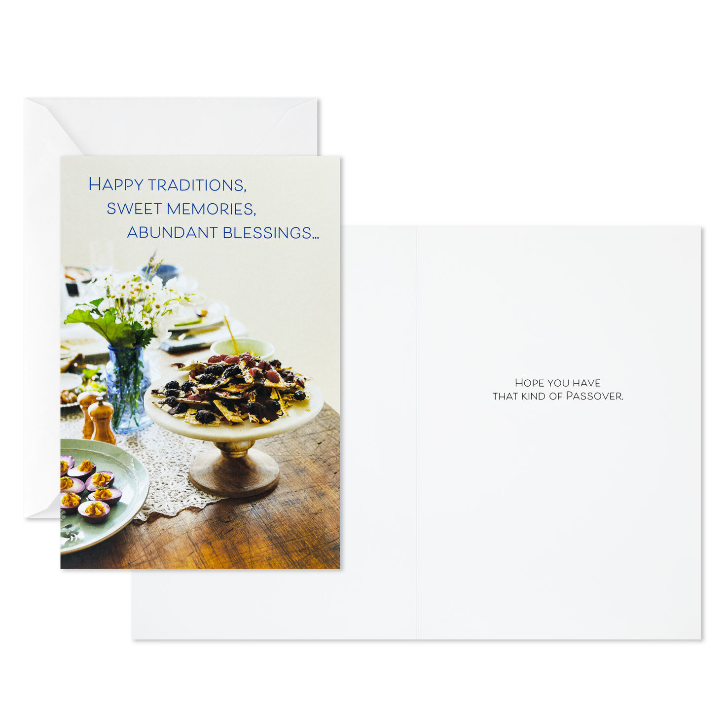 Wooden Dining Table Passover Cards Pack Card Front with Sentiment image number 2
