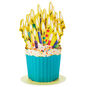 Flaming Candles on Cupcake Funny Pop-Up Birthday Card Pop-up Card Back image number 2