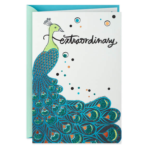 Extraordinary Peacock Congratulations Card, , large image number 1