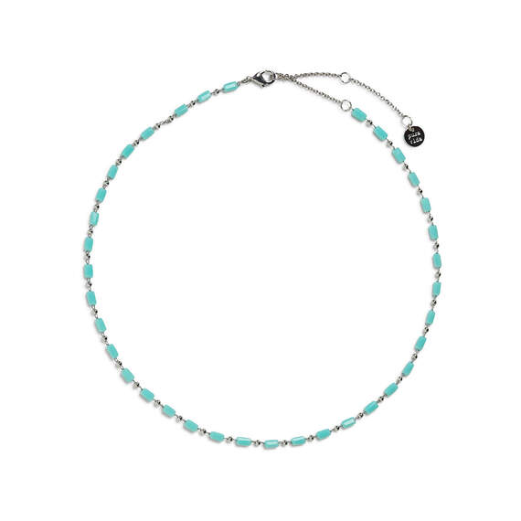Pura Vida Blue Skies Glass Bead and Silver Chain Anklet, , large image number 1
