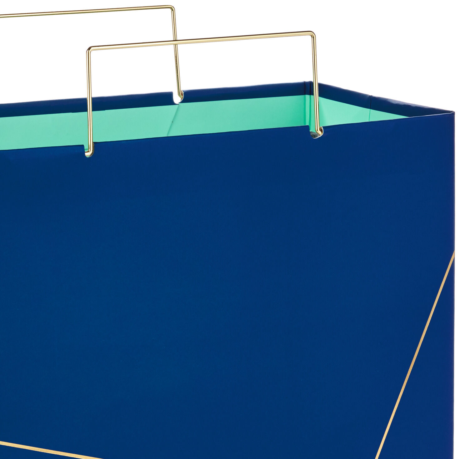 Navy With Gold Large Square Gift Bag, 10.4", , large image number 4