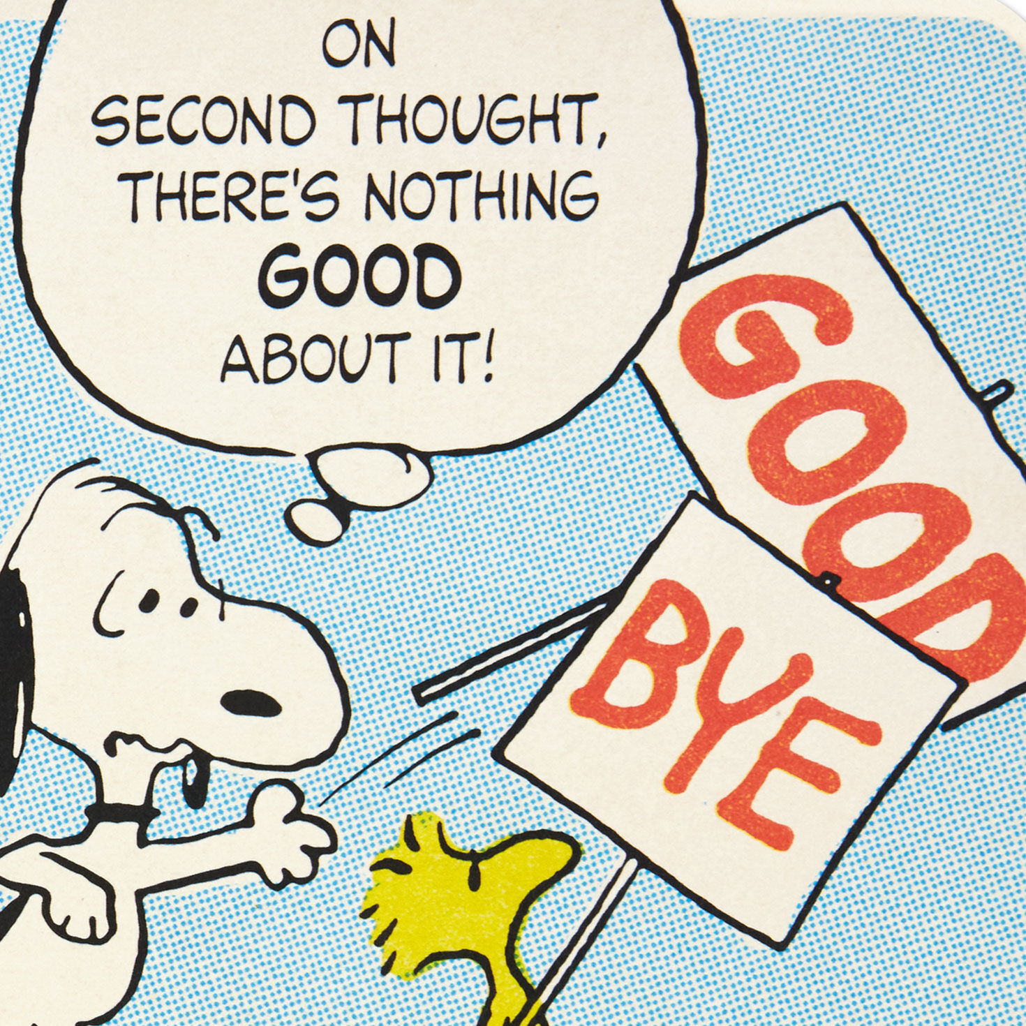 Peanuts Snoopy Funny Goodbye Card sentiment image number 2