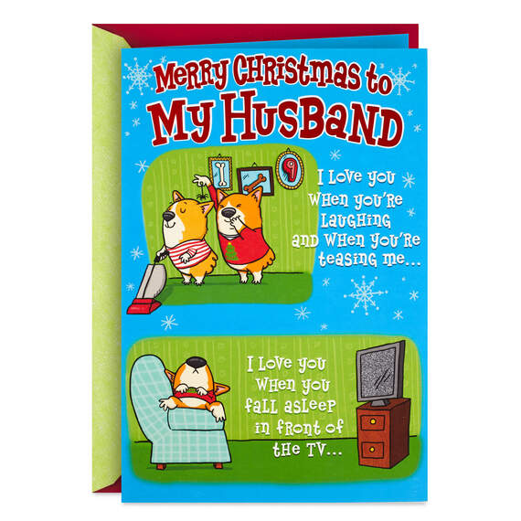 I Love You When Funny Pop-Up Christmas Card for Husband
