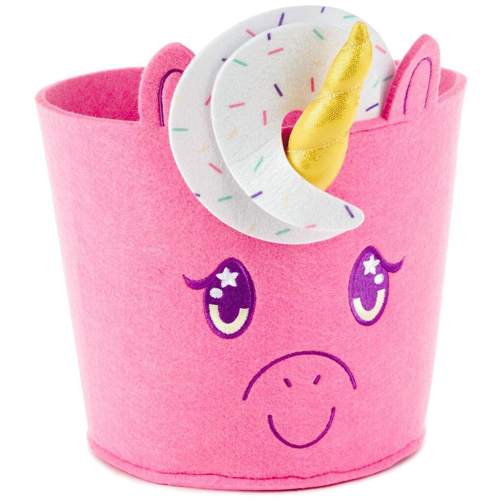 unicorn felt storage basket