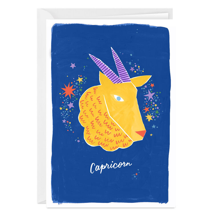 Bold and Bright Capricorn Zodiac Custom Card