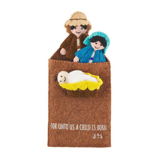 Mud Pie Wool Nativity Finger Puppets With Pocket, 