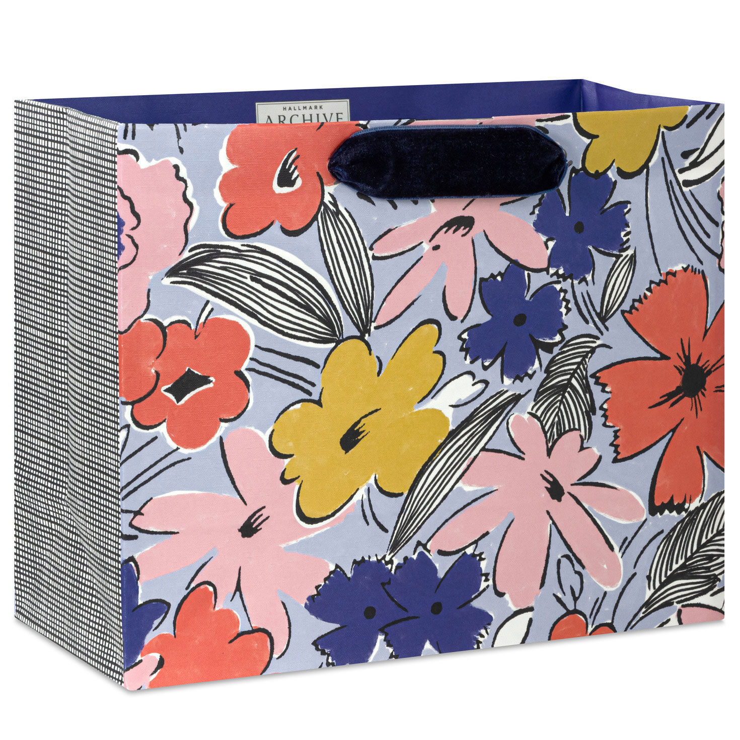 7.7" Vintage Vivid Florals Medium Horizontal Gift Bag
