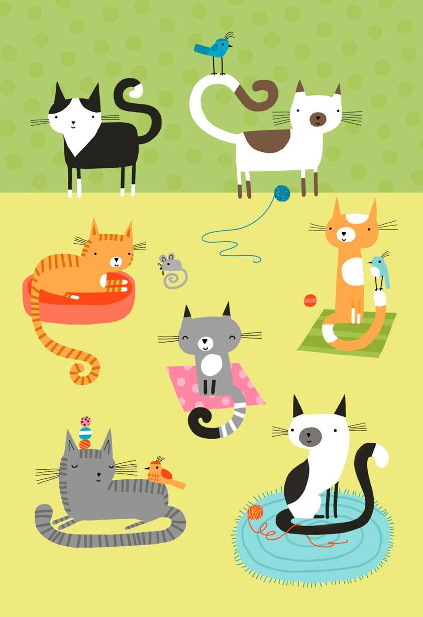 Cat Party Blank Card