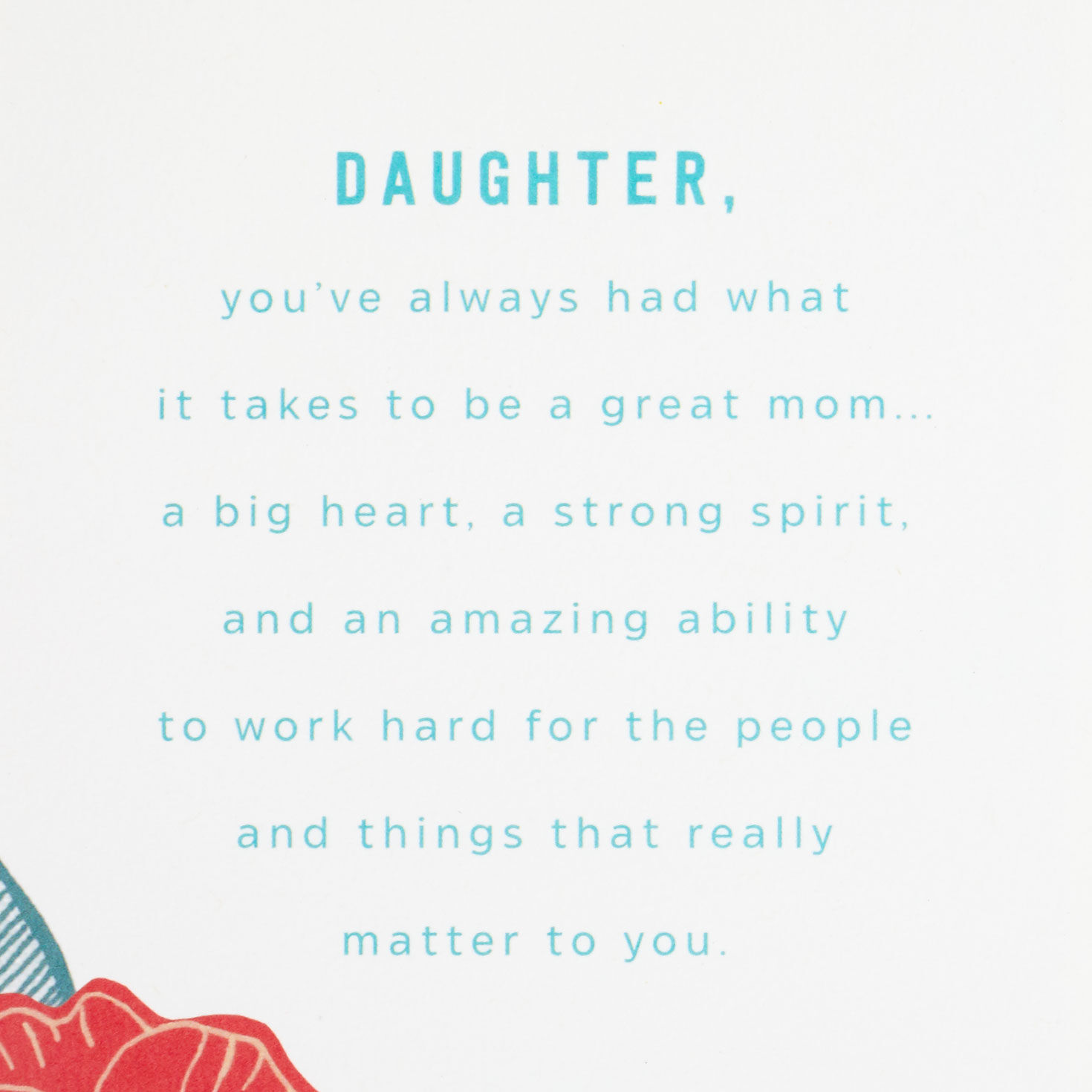Flowers Hangable Print Daughter Mother's Day Card sentiment image number 2