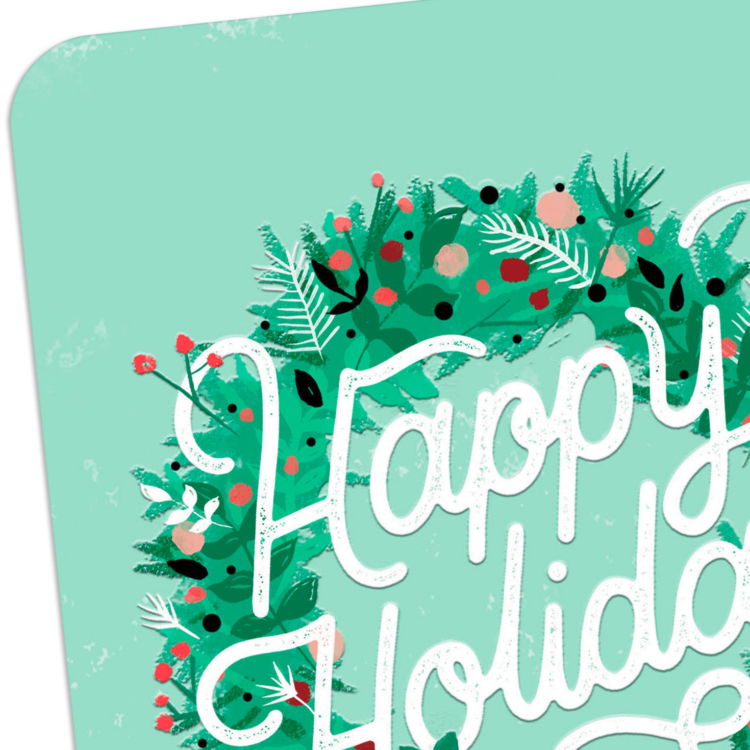 Happy Holidays Wreath Blank Holiday Card, , large image number 3