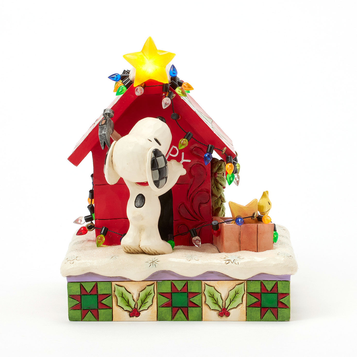 Snoopy Decorates Doghouse for Holidays Figurine front image number 6
