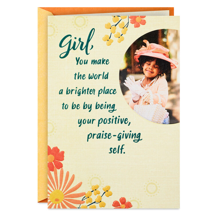 You Make the World Brighter Religious Birthday Card for Her