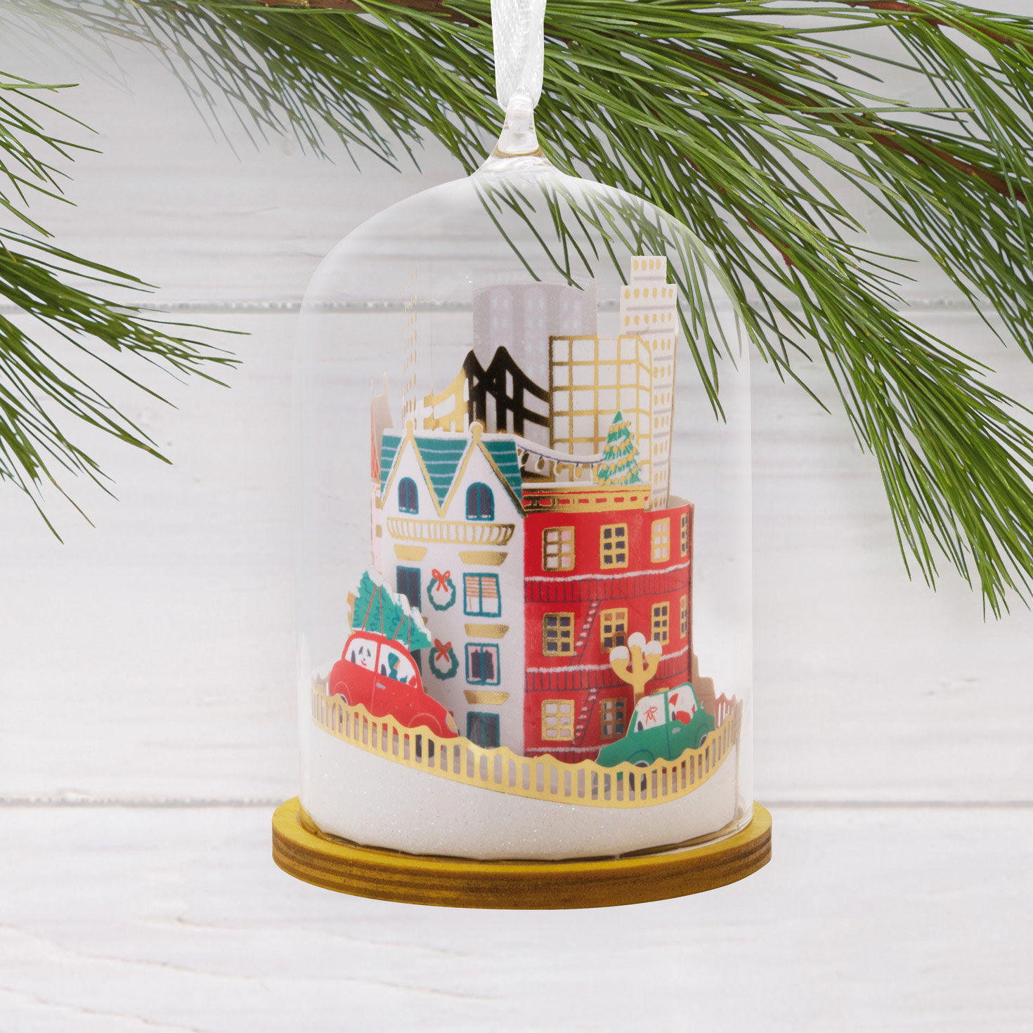 Signature City Scene Cloche Glass and Paper Hallmark Ornament for only USD 28.99 | Hallmark