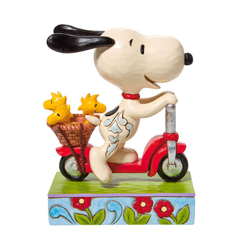 Jim Shore Peanuts Snoopy on Scooter Figurine, 6.5", 