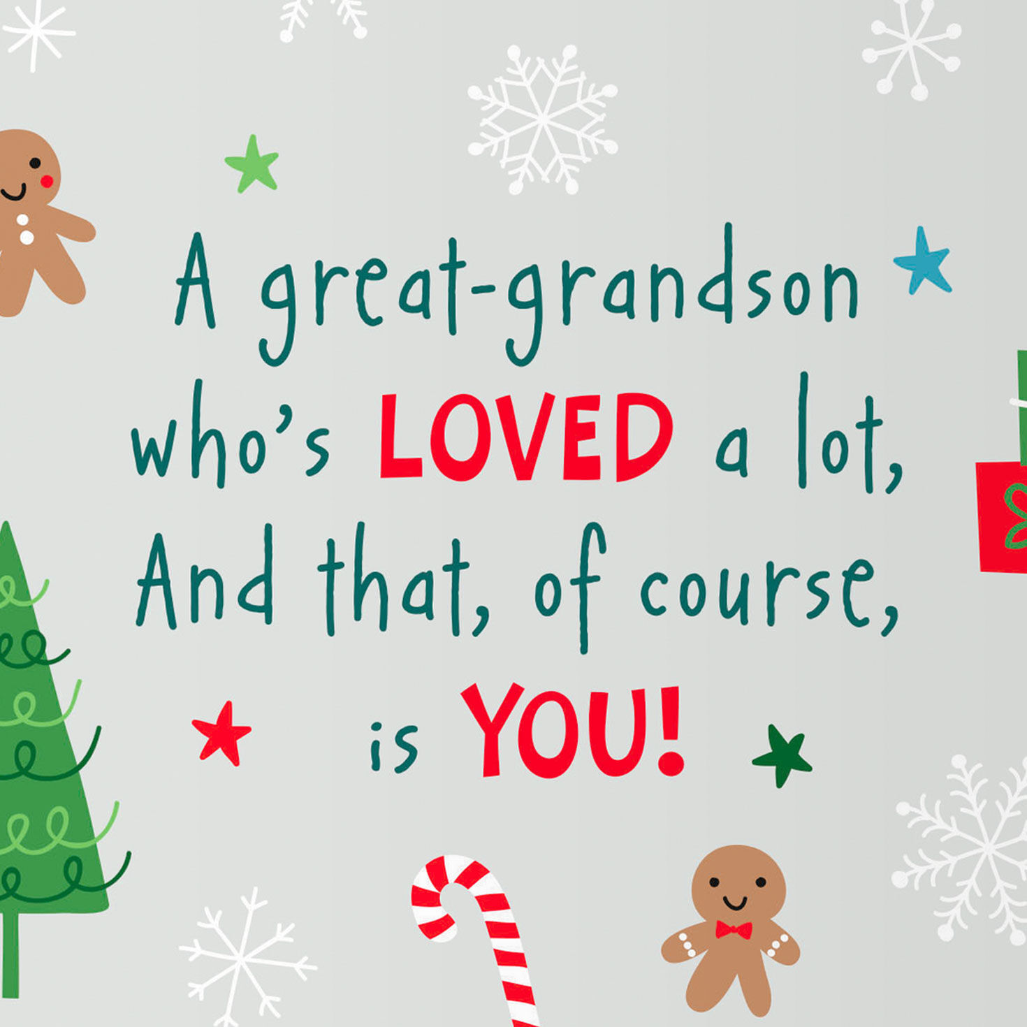 Santa in Fire Truck Great-Grandson Christmas Card Sentiment image number 2