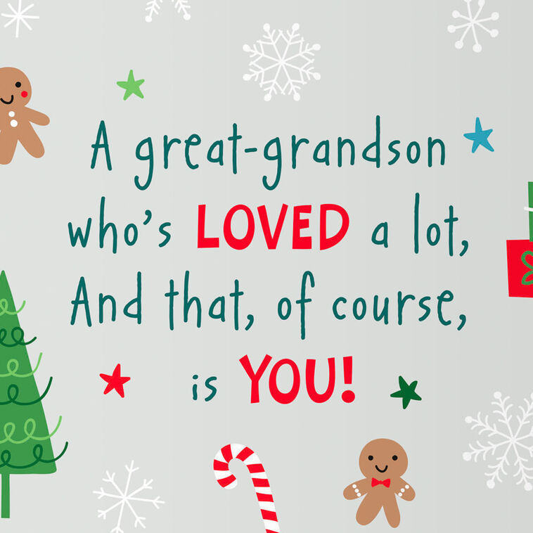 Santa in Fire Truck Great-Grandson Christmas Card Sentiment image number 2