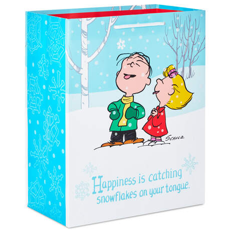 9.6" Peanuts® Sally and Linus Medium Holiday Gift Bag, , large