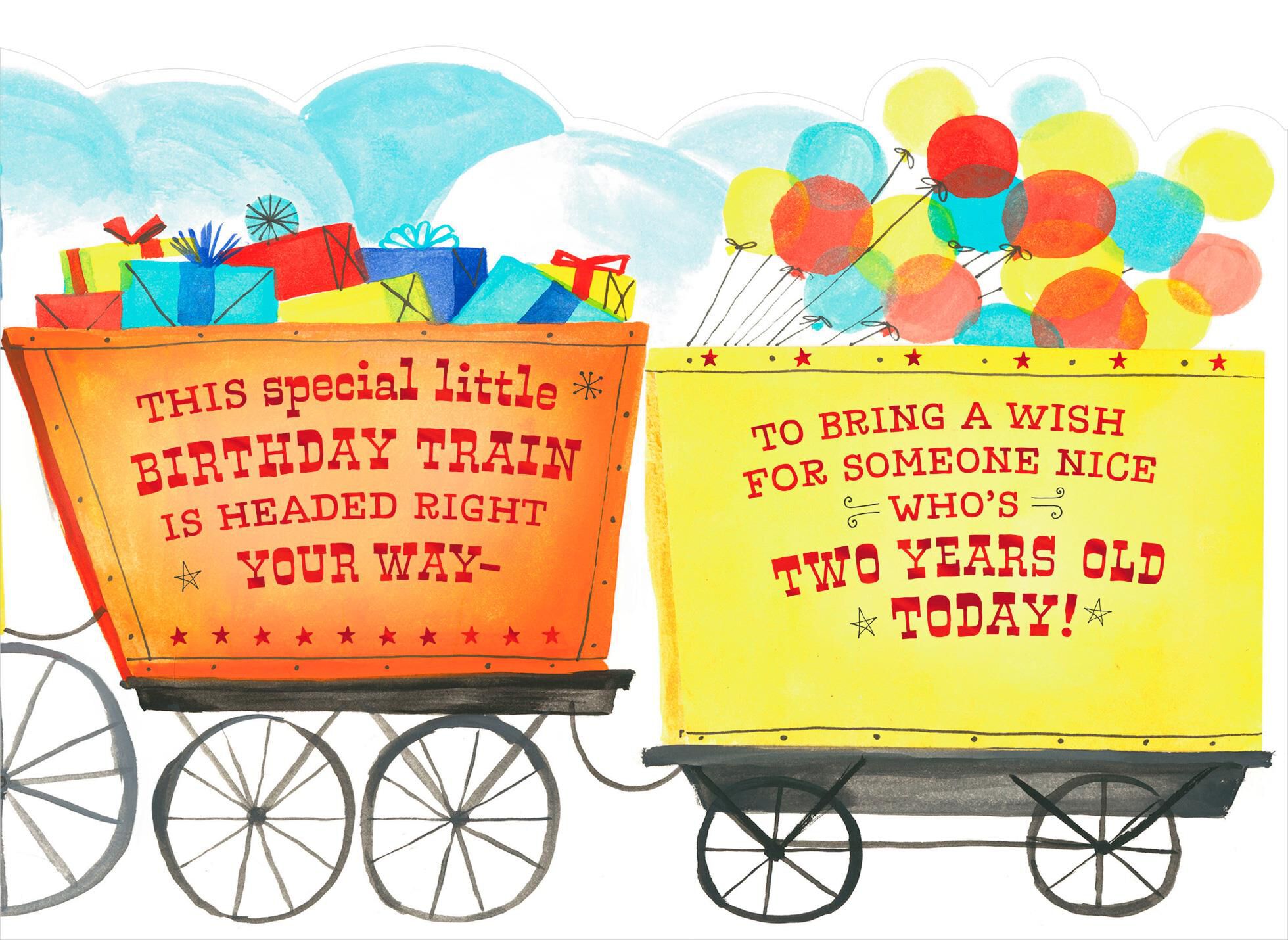You're 2! Little Train Birthday Card