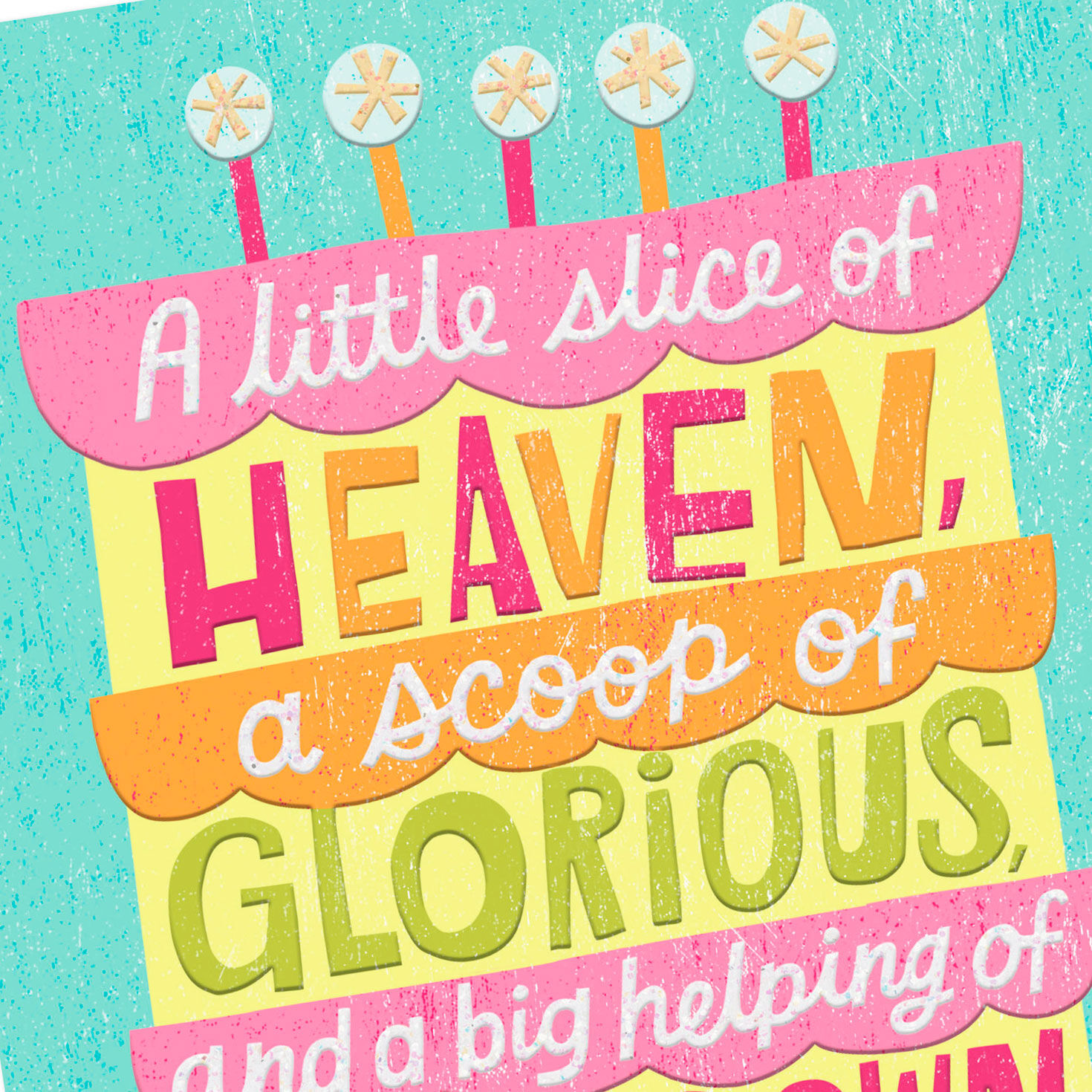 Colorful Cake and Lettering Birthday Card  image number 4