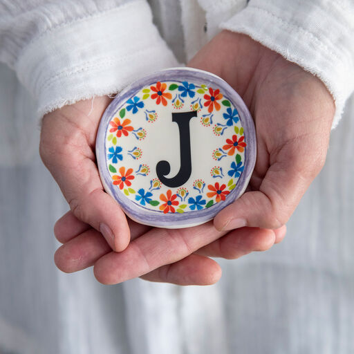 Natural Life Initial Trinket Dish, J, 