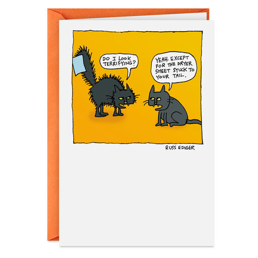 Terrifying Cat Funny Halloween Card, 