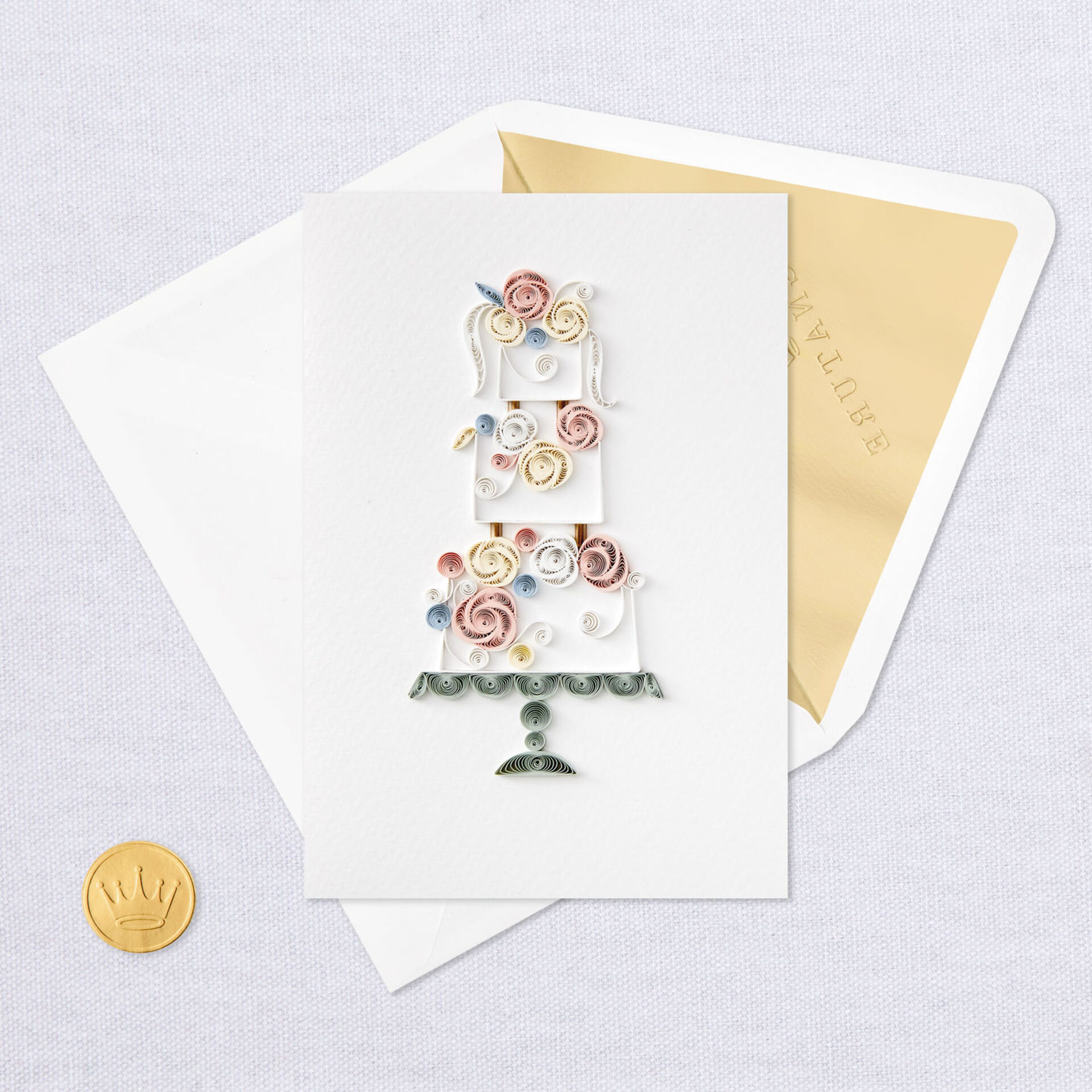 Tiered Cake Quilled Paper Handmade Wedding Card Greeting Cards Hallmark