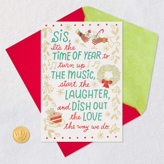 Dish Out the Love Christmas Card for Sis, , large image number 5