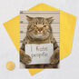 People-Hating Cat Mugshot Funny Friendship Card Card Front with Envelope and Gold Seal image number 5