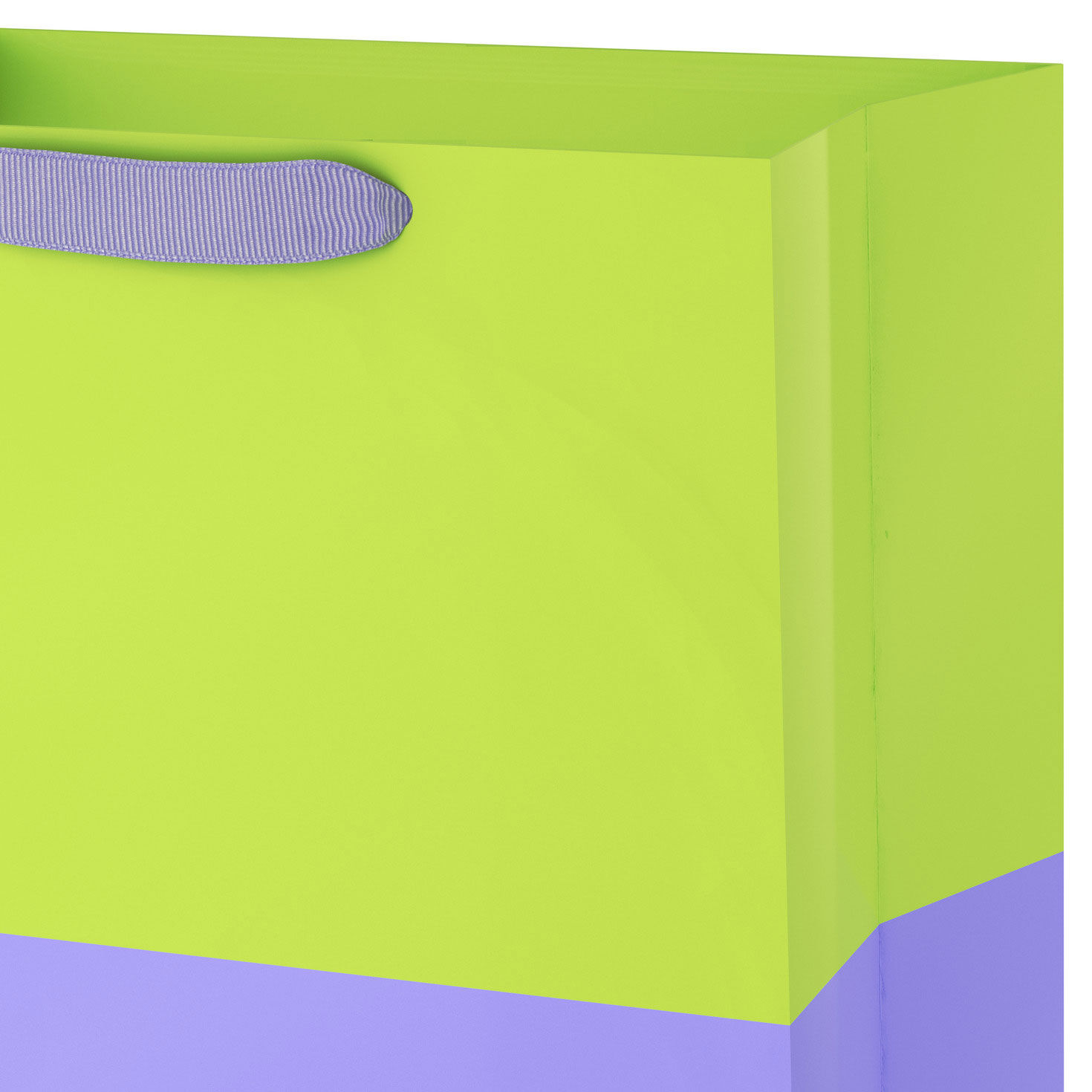 Lavender and Chartreuse Green Large Gift Bag Handle Detail image number 4