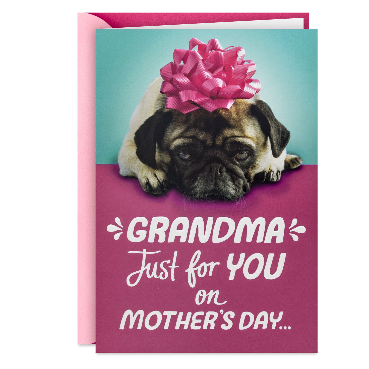 A Pug and a Kiss Funny Mother's Day Card for Grandma