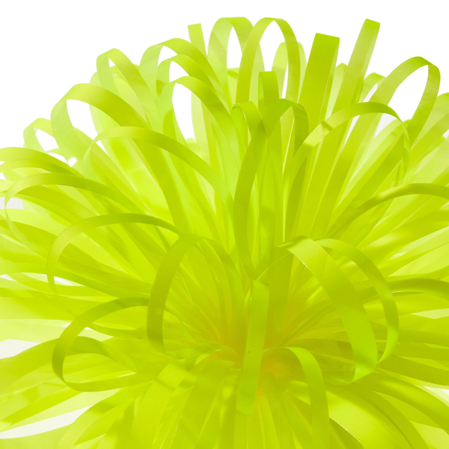 Translucent Yellow Looped Pom-Pom Gift Bow upclose view image number 5