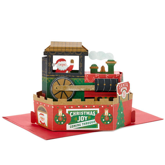Santa Train Musical 3D Pop-Up Christmas Card With Motion