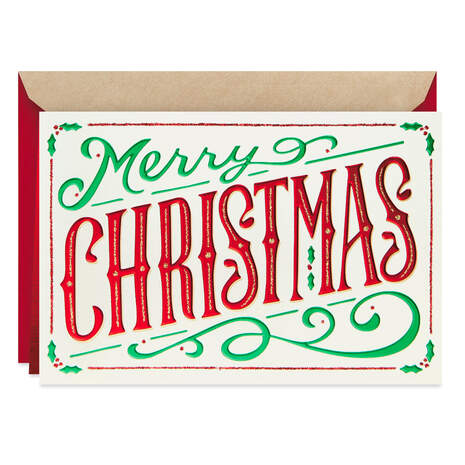 Classic Wishes Blank Christmas Card, , large