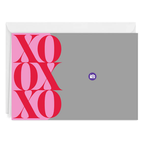 Modern XOXO Folded Love Photo Card, , large image number 3