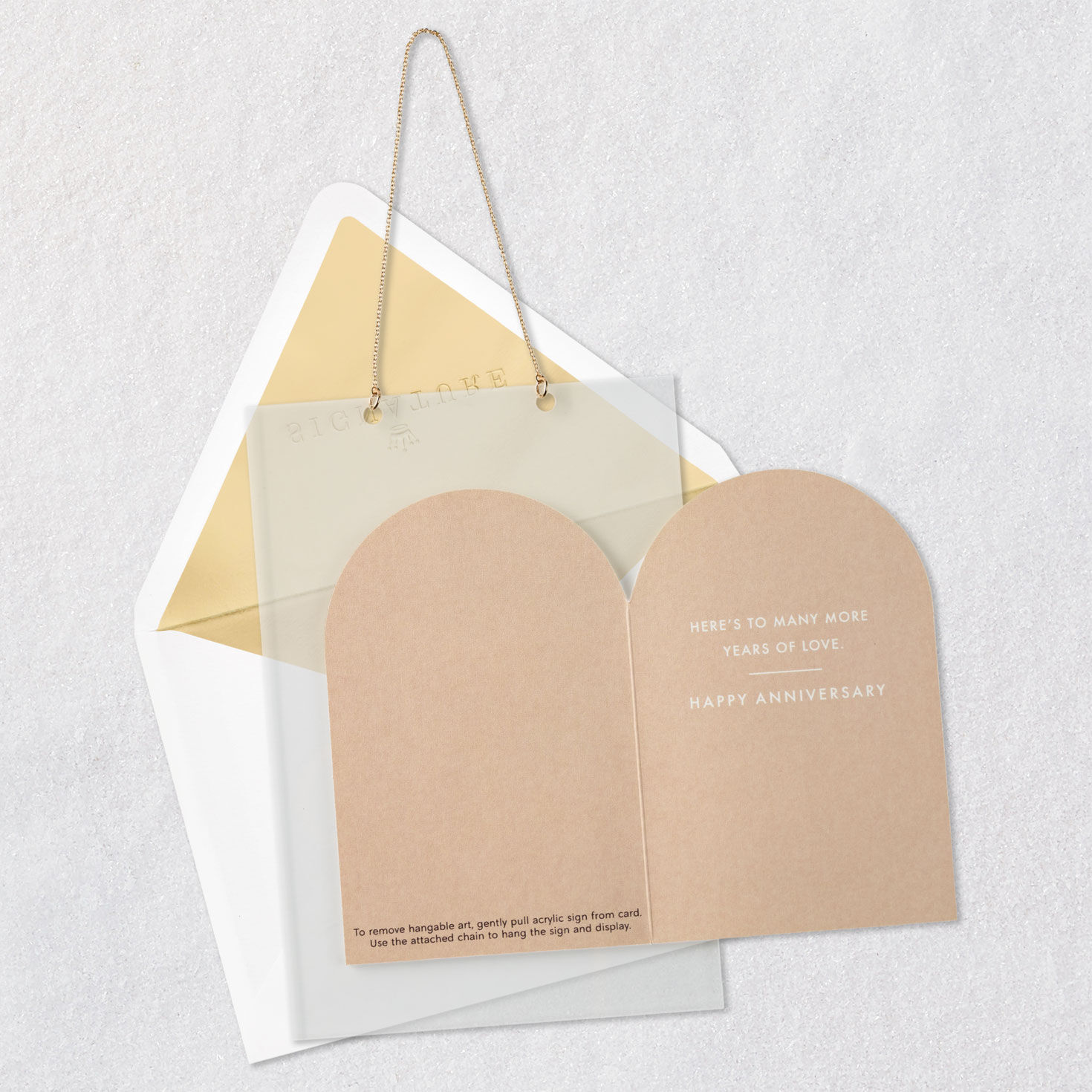 Floral Art Hanger Anniversary Card Open card with envelope image number 3