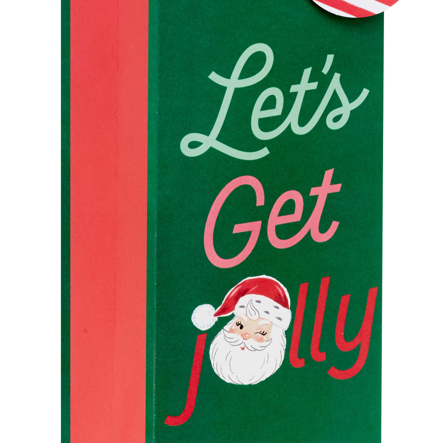 Assorted Red and Green Christmas-Patterned Wine Bags Base/Side Detail image number 5