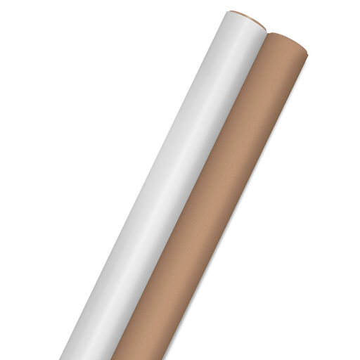 Bulk Kraft Paper and White 2-Pack Wrapping Paper, 160 sq. ft. total, 