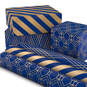Navy and Gold 3-Pack Wrapping Paper, 105 sq. ft. total, , large image number 2