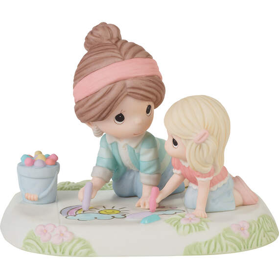 Precious Moments Mom and Daughter Chalk Drawing Figurine, 4.57"