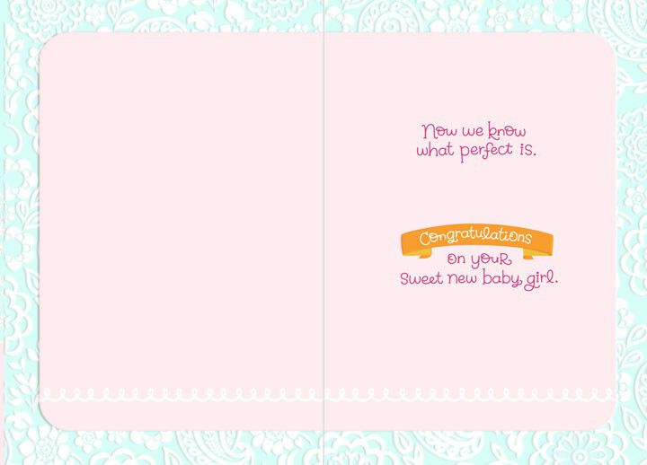 Sweet New Baby Girl Congratulations Card